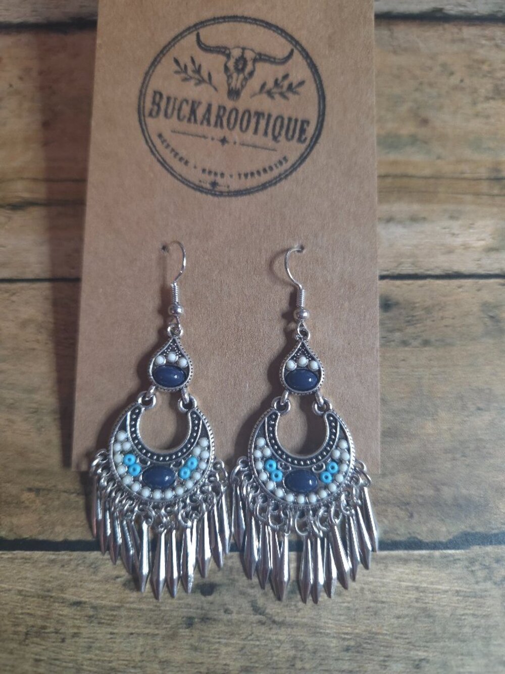Western Boho Fringe Statement Earrings Southwestern Rodeo Cowgirl Dangles